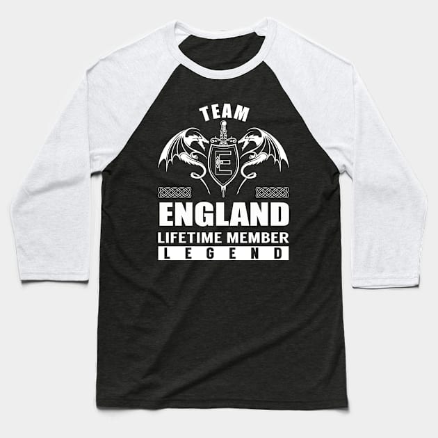 Team ENGLAND Lifetime Member Legend Baseball T-Shirt by Lizeth